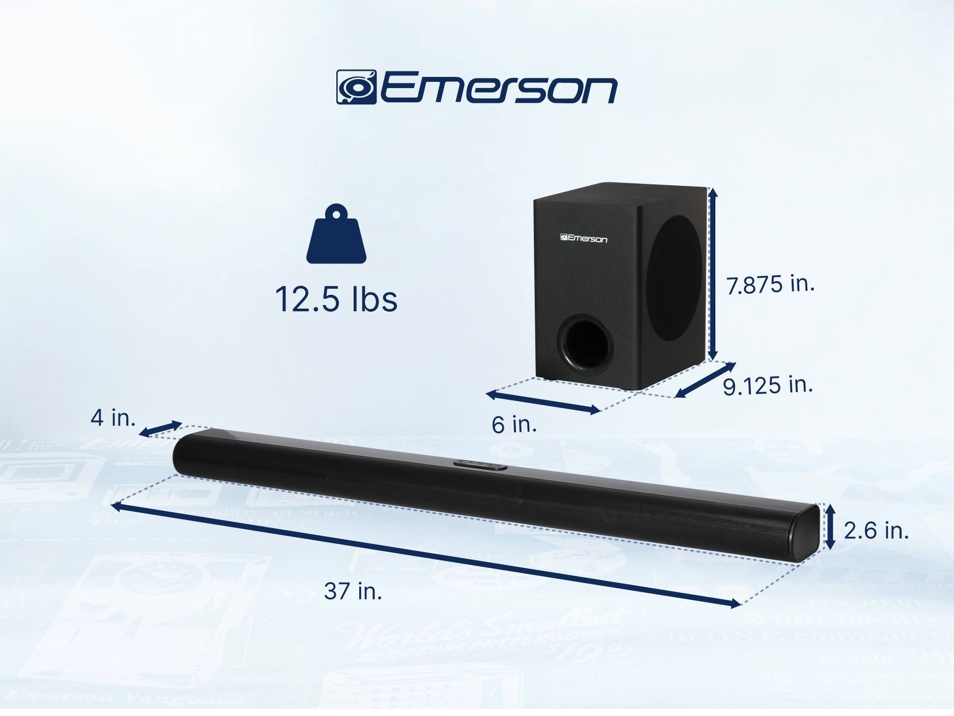 Emerson, 12.5 lbs, 7.875 in., 4 in., 6 in., 9.125 in., 2.6 in., 37 in.