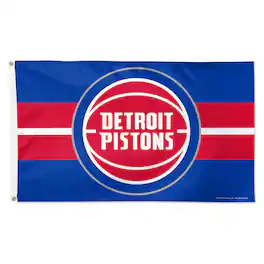WinCraft - Detroit Pistons 3' x 5' Horizontal Stripe Deluxe Single-Sided Flag - Multicolor