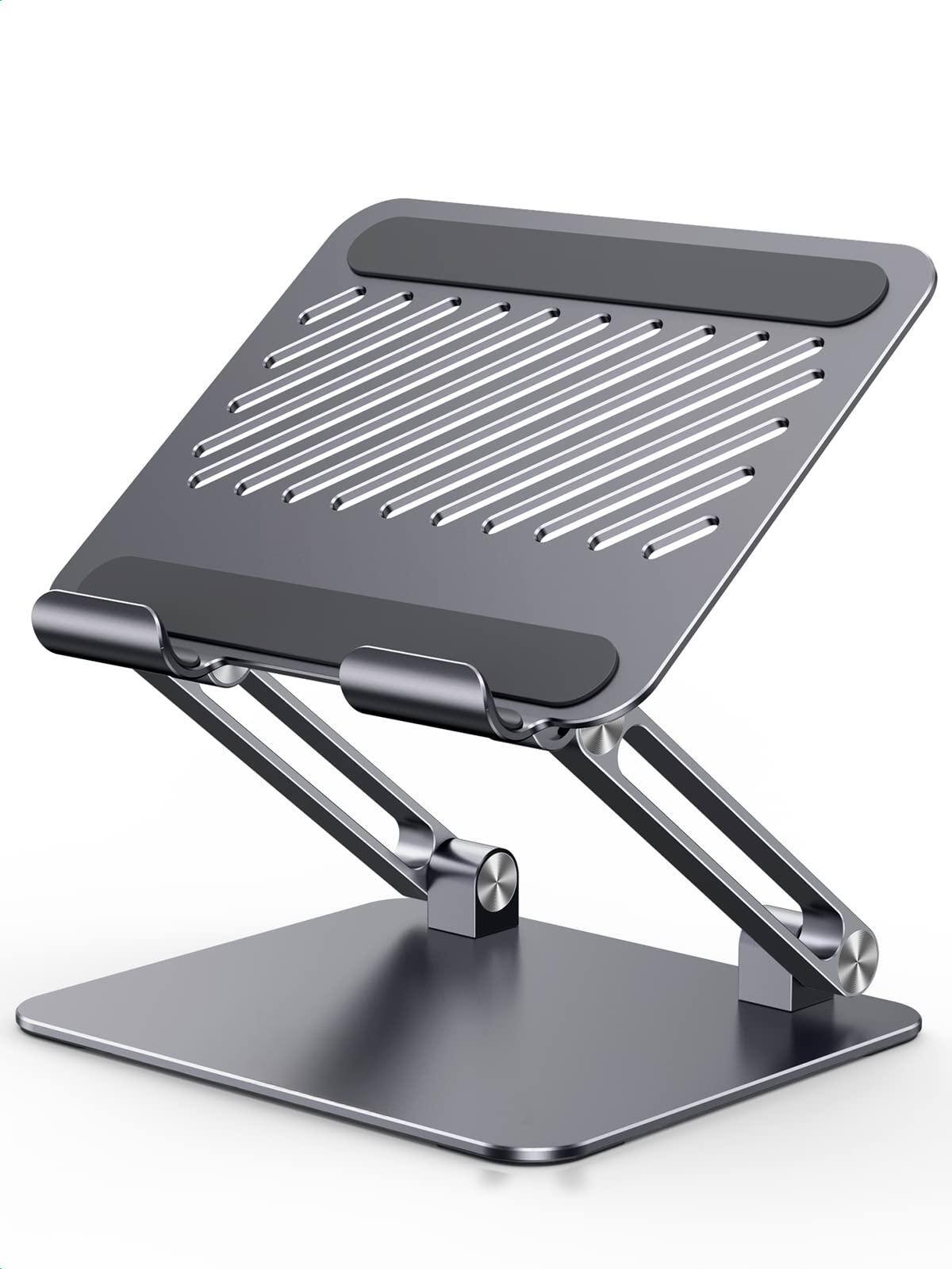 Front. VEGA AUTOMOTIVE - Tablet Stand Holder For Desk Dual Rod Support Aluminum Adjustable Multi angle Home Office Accessories Compa... - Grey.