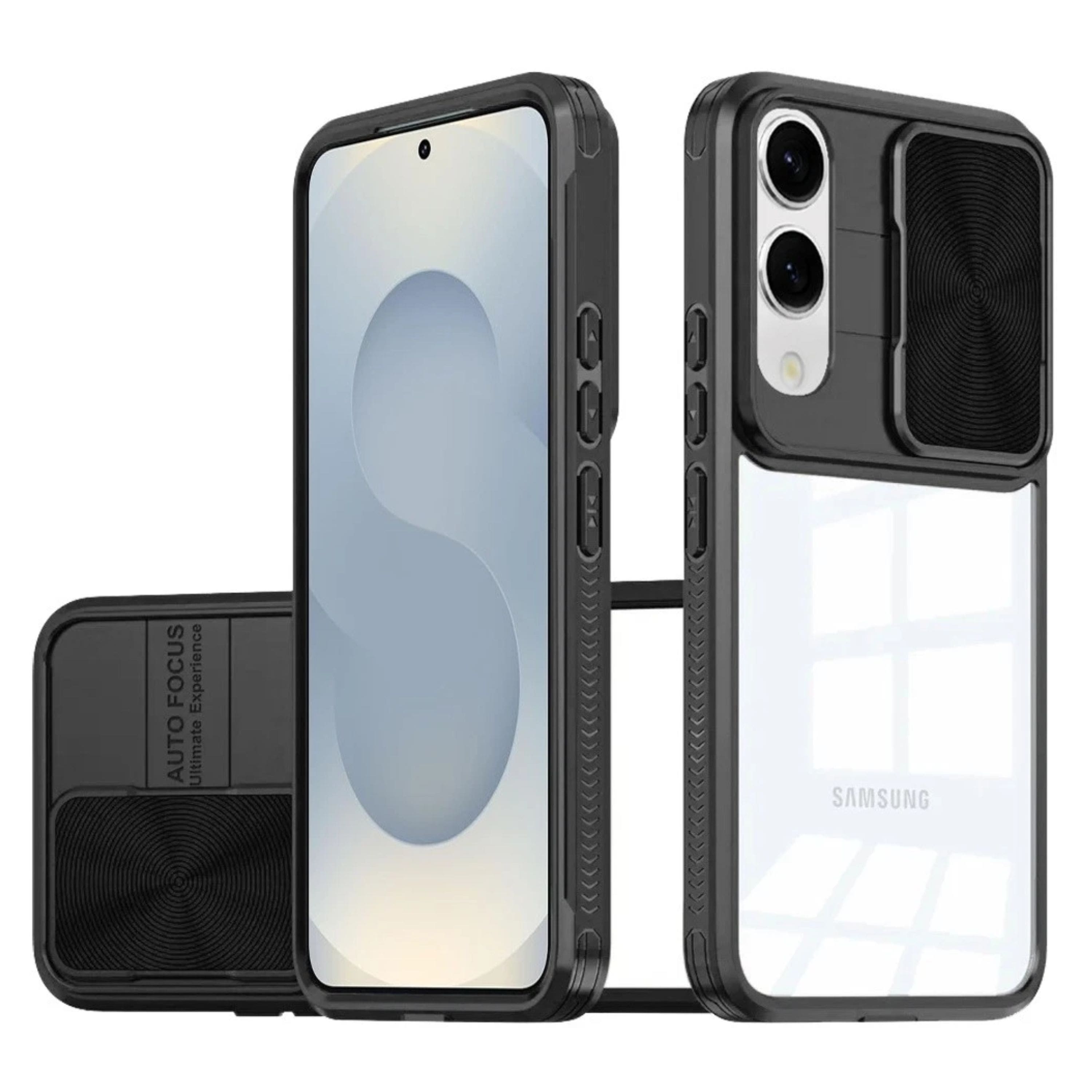 Kitcheniva - Rugged Clear Back Sliding Lens Cover Phone Case With Tempered Glass For Samsung Galaxy S25 Edge - Black price history on PriceWatchPro