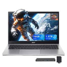 Acer - Aspire Go 15 15.6" FHD Laptop,AMD Ryzen 7 7730U,16GB RAM,512GB SSD+1TB Dock Set,AMD Radeon Graphics,Win 11 - Silver