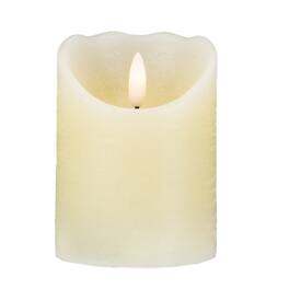 Northlight - 4" Off White Flameless Battery Operated Flickering Wax LED Candle - Ivory