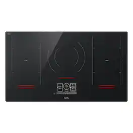 SKS - 36-inch Smart Electric Induction Cooktop with 2 Flex Cooking Zones, 7,000W 11-Inch Dual Center Element , 5 Elements - Black