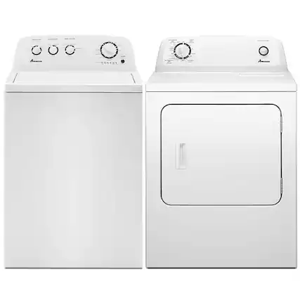 Front. Amana - Amana White Top Load Washer/Dryer Pair - White.