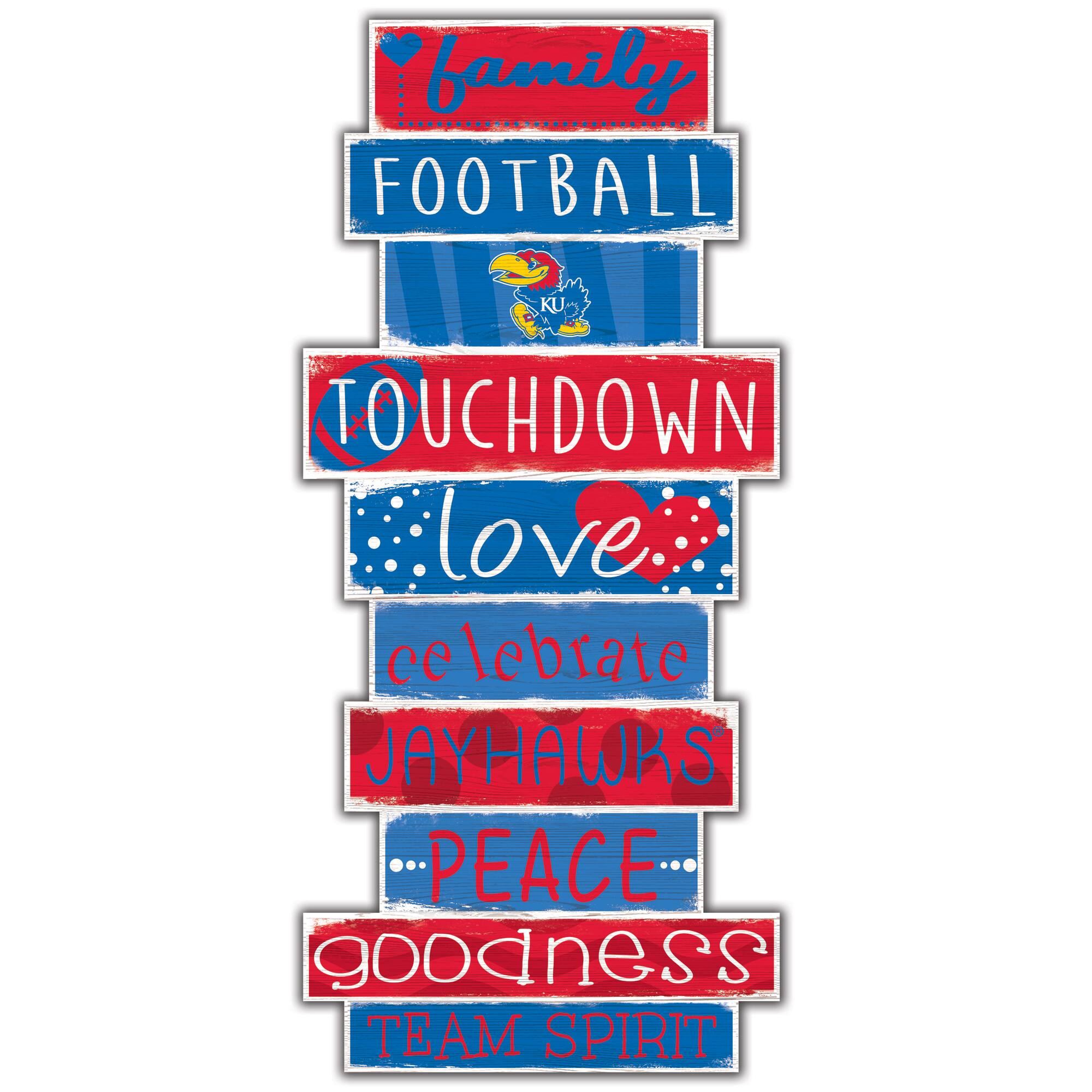 Kansas Jayhawks 5'' x 24'' Celebrations Stack Sign