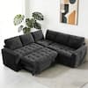 Front. Dyonery - 80" Sectional Sleeper Sofa with Pull Out Couch,Modern 5 Seat L Shaped Modular Couch,Sectionals Modular Sofa with Storage - Black.