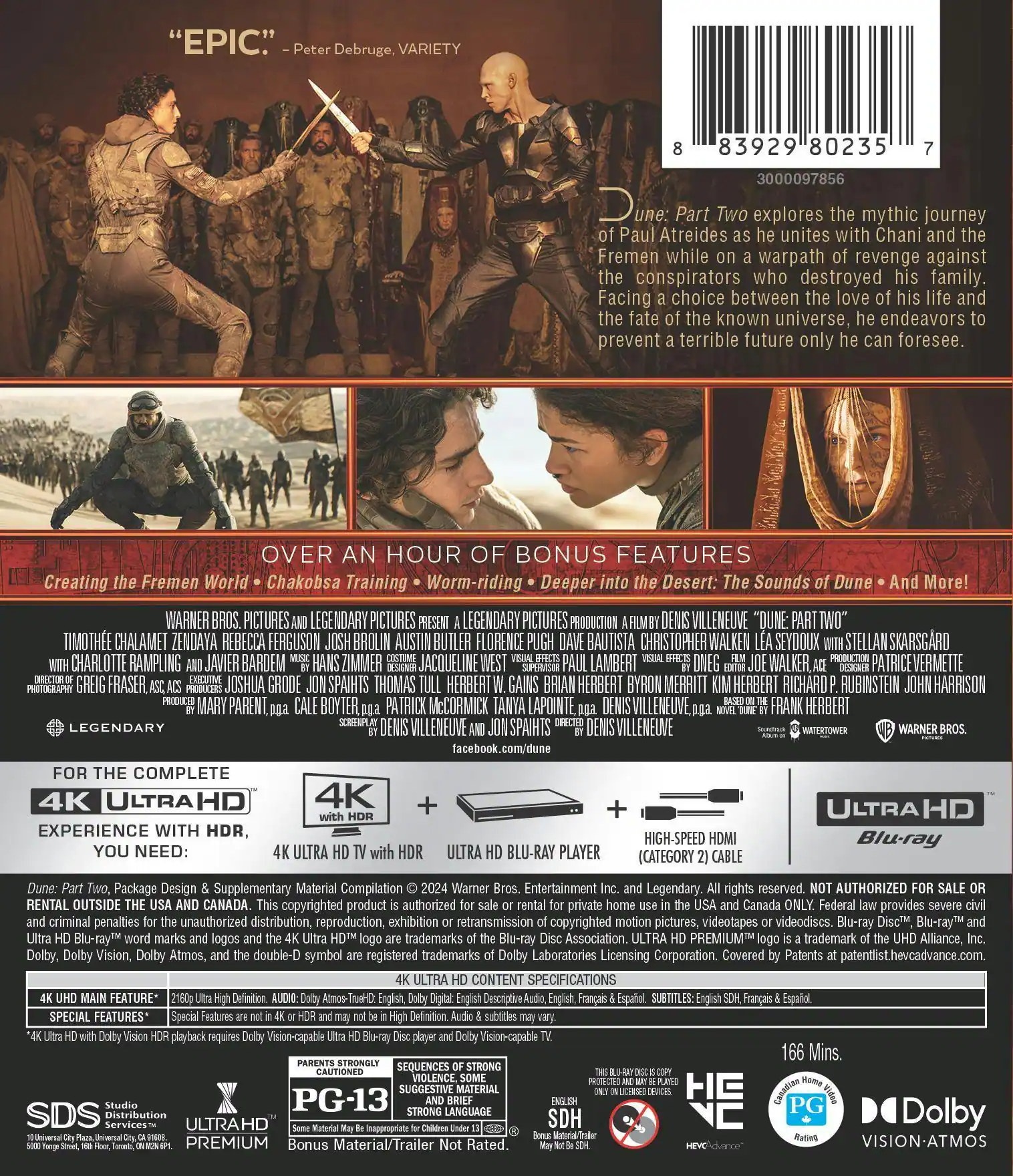Back. Dune: Part Two (4K Ultra HD + Digital) [UHD].