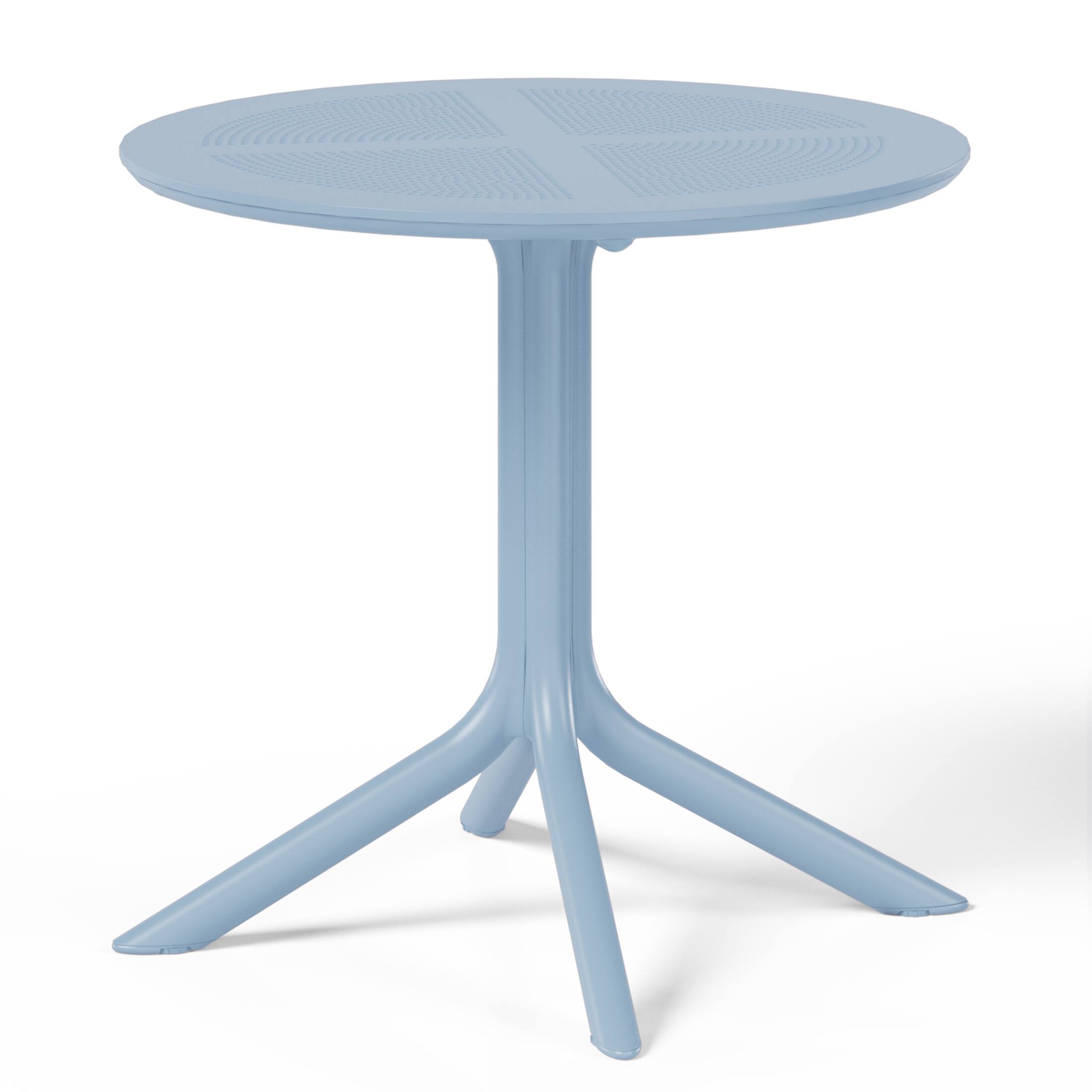 Left. WestinTrends - WestinTrends Playa 31.5" Round Plastic Outdoor Patio Dining Table for 4 - French Blue.