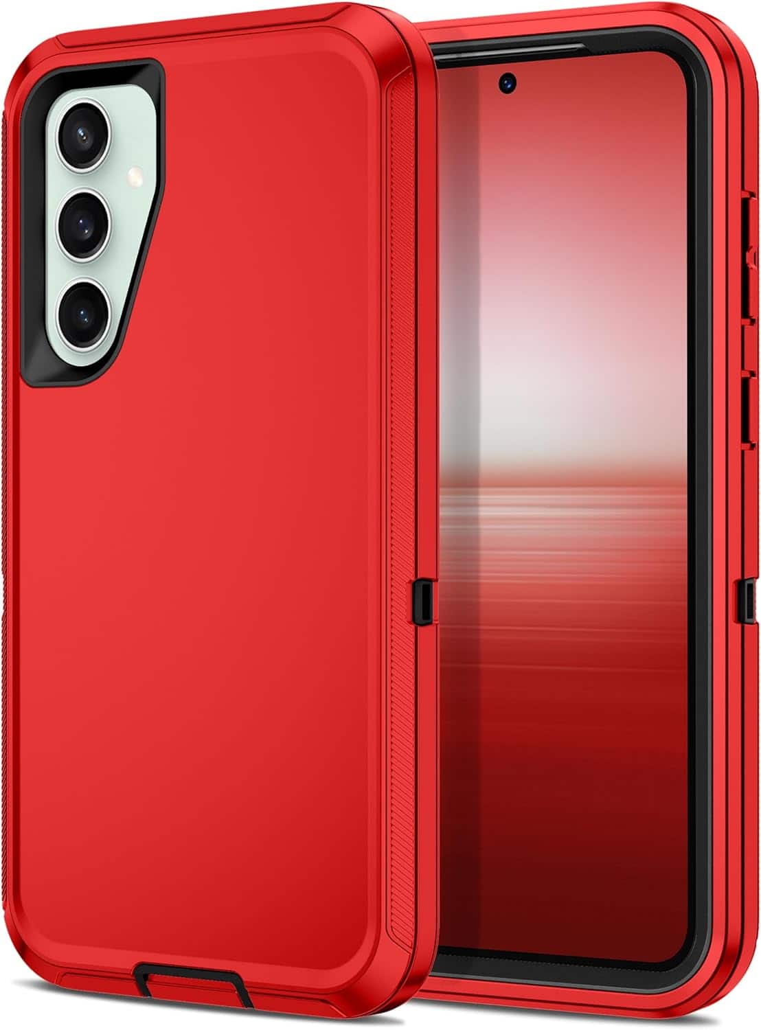 Front. Entronix - Entronix Galaxy S24 Plus Case - Heavy Duty Triple-Layer Protection - Red.
