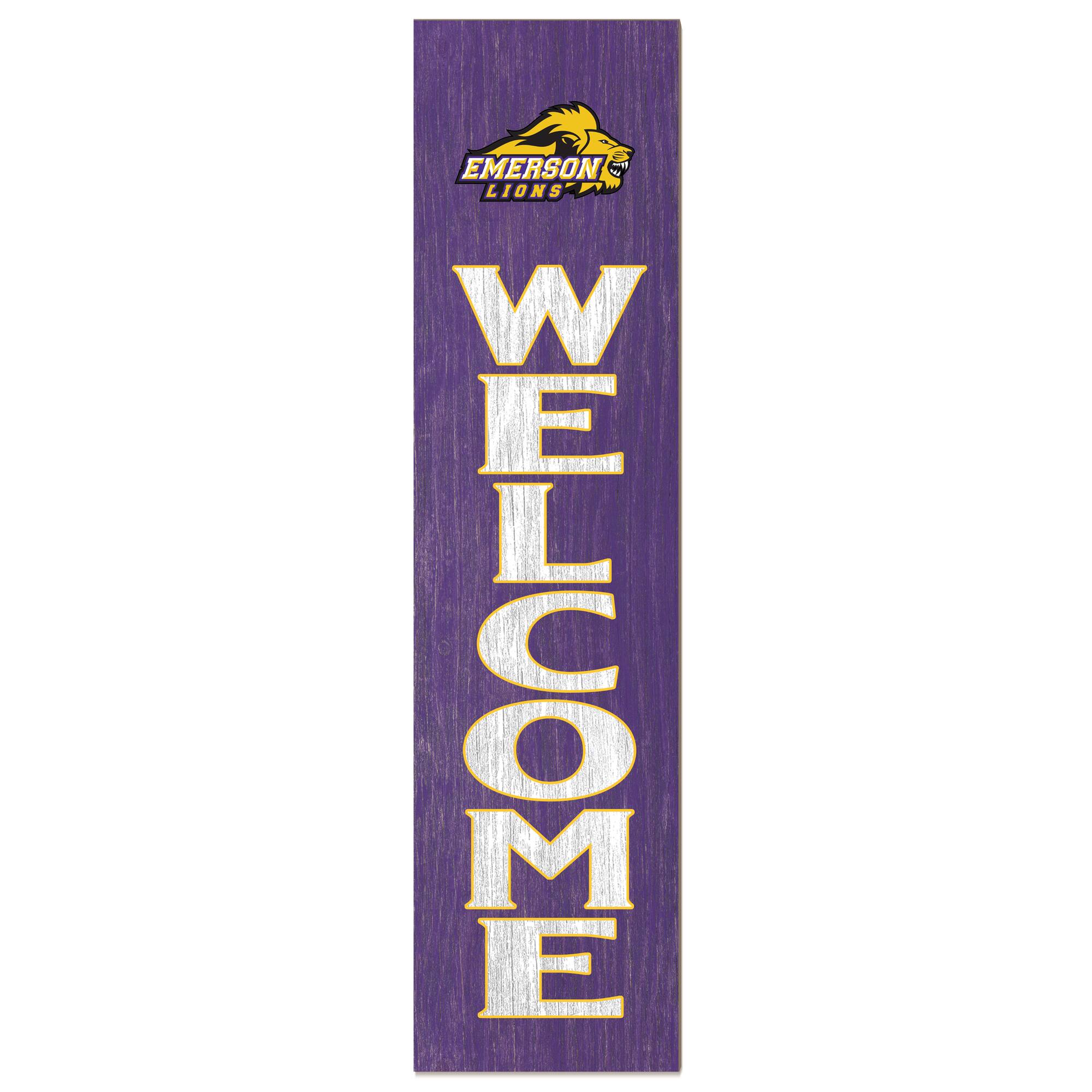 Emerson College Lions 12'' x 48'' Welcome Outdoor Leaner