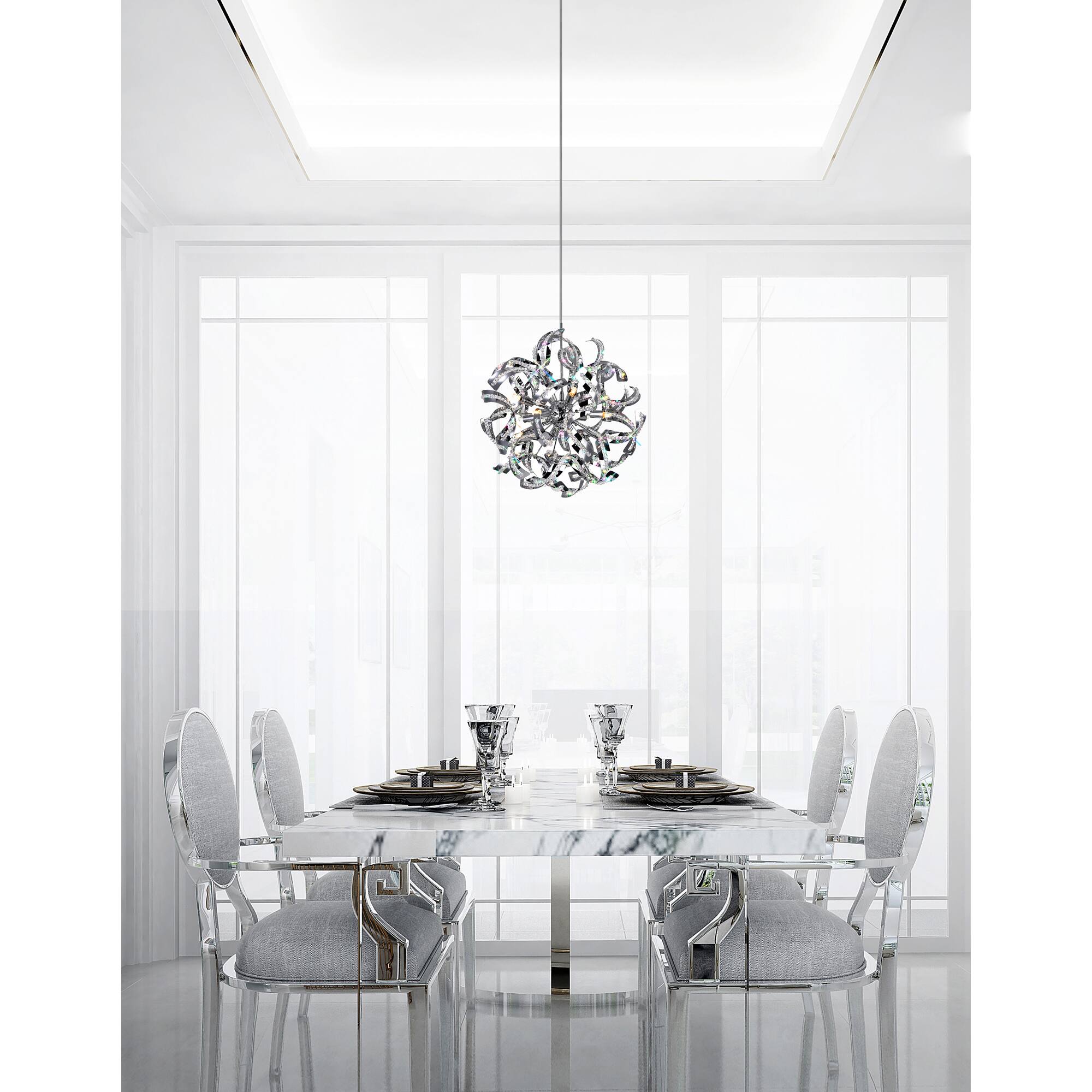 Alt View 1. CWI Lighting - Swivel 12 Light Chandelier With Chrome Finish - Chrome.