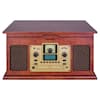 Front. RadioShack - Vintage Turntable with Bluetooth and FM Radio – 4001791 - Brown.