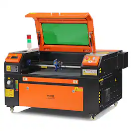 VEVOR - 60W CO2 Laser Engraver, 16 x 24 in, 19.7 IPS Laser Cutter Machine with 2-Way Pass Air Assist, Compatible with LightBurn - Orange