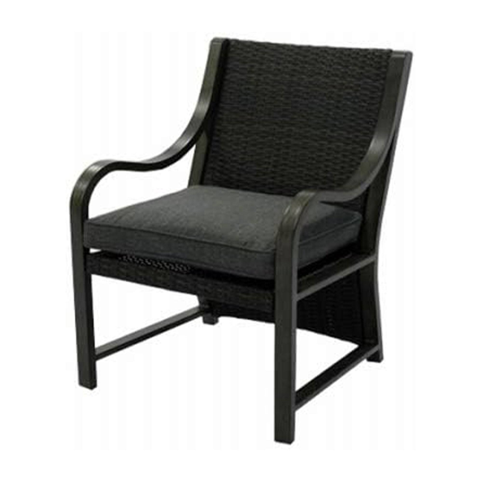 Alt View 4. Four Seasons Courtyard - Four Seasons Courtyard Canmore Captain Outdoor Patio Cushioned Arm Chair, 2 Pack - Black.