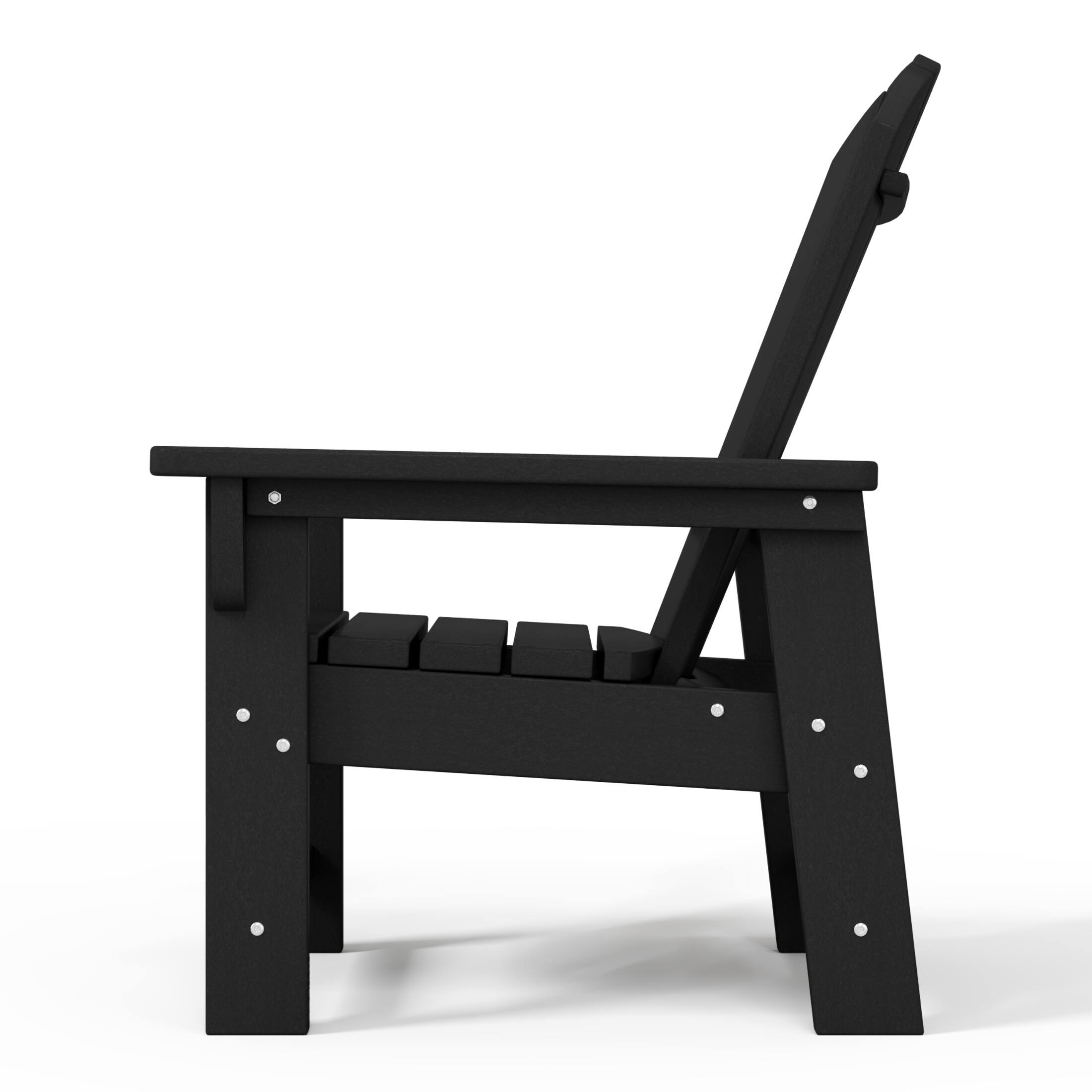 Alt View 2. WestinTrends - WestinTrends Malibu Kids Outdoor HDPE Adirondack Plastic Patio Chair - Black.
