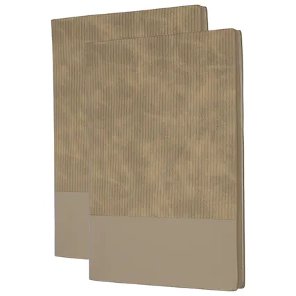 Front. Unique Bargains - 2pcs Hardcover Leather Lined Journal, 100 Pages 8.3x5.7" A5 Lined Diary Notebook for Office Home Writing - Beige.