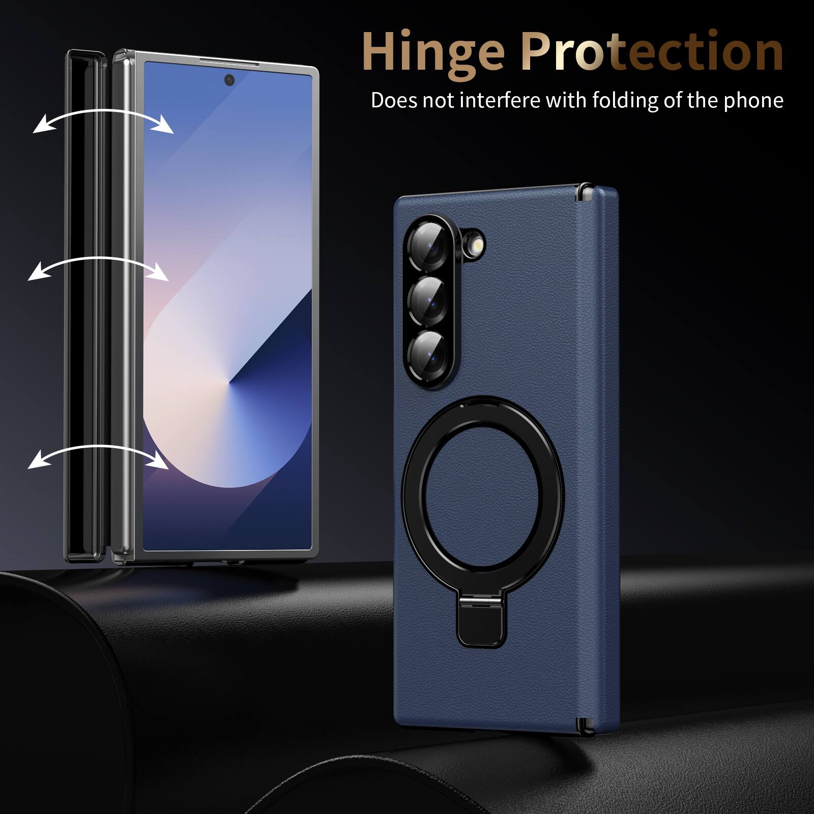 Hinge Protection  
Does not interfere with folding of the phone