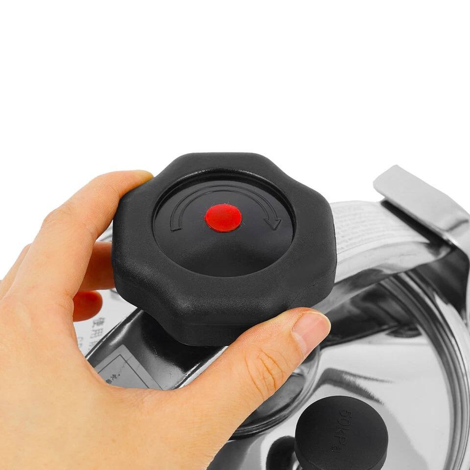 Alt View 4. Home Collection - Aluminum 3L Mini Pressure Cooker 3.17 Qt 35kpa Compact Lightweight Silver - Silver.