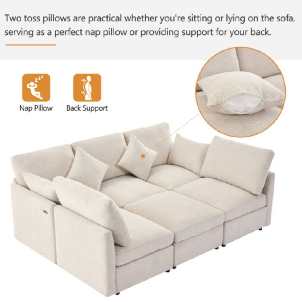 Two toss pillows are practical whether you're sitting or lying on the sofa, serving as a perfect nap pillow or providing support for your back.

Nap Pillow
Back Support