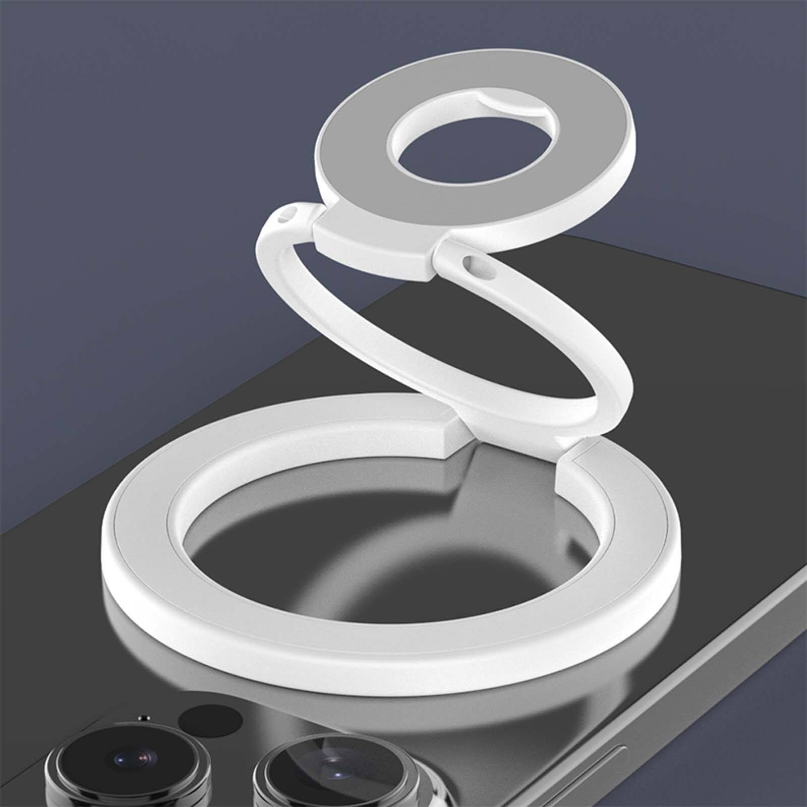 Angle. Dteck - Mag Safe Magnetic Phone Ring Stand Three-Foldable Double-Sided Magnet Grip Holder,Car Mount Compatible,Phone Kickstand - Purple.