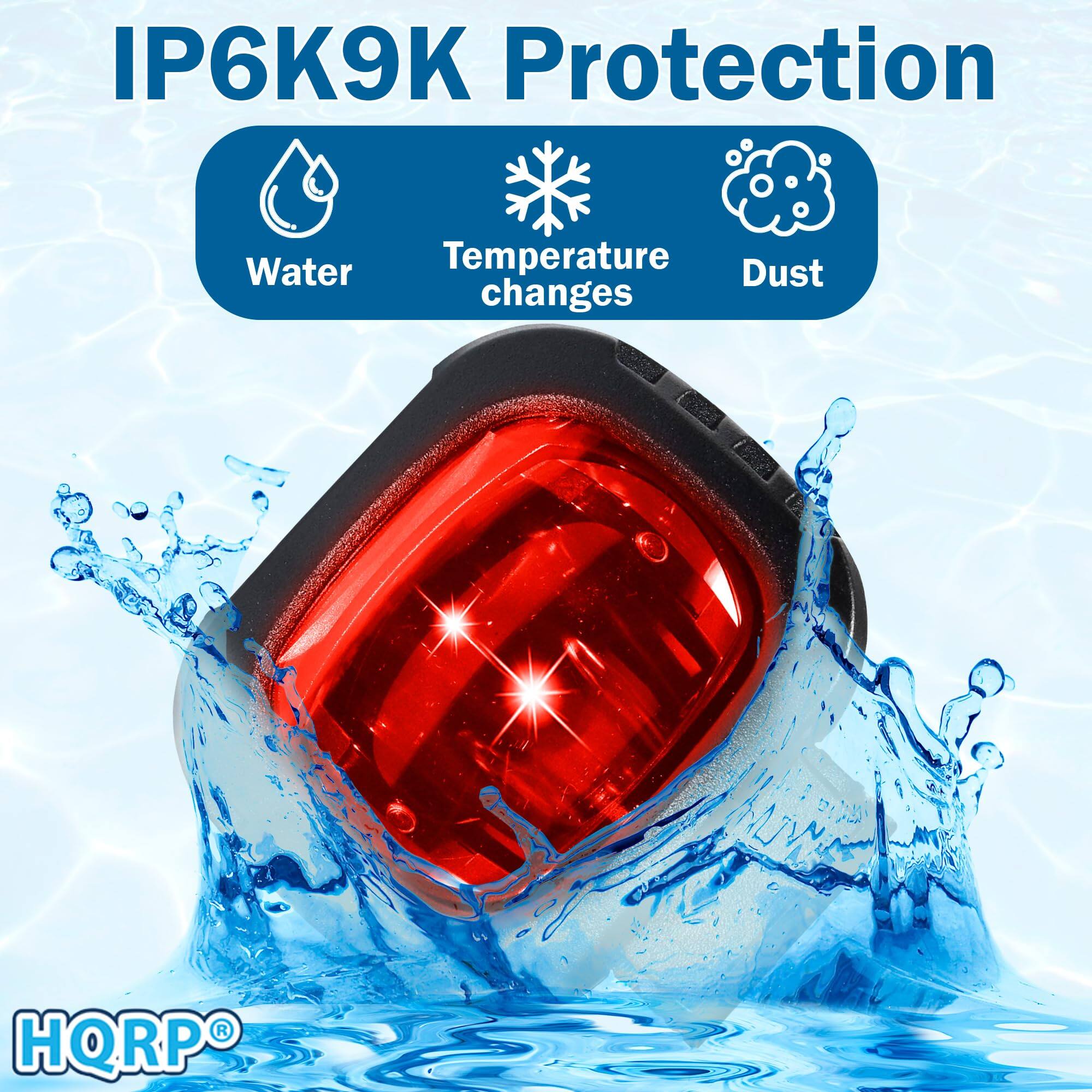 IP6K9K Protection  
Water  
Temperature changes  
Dust  

HQRP