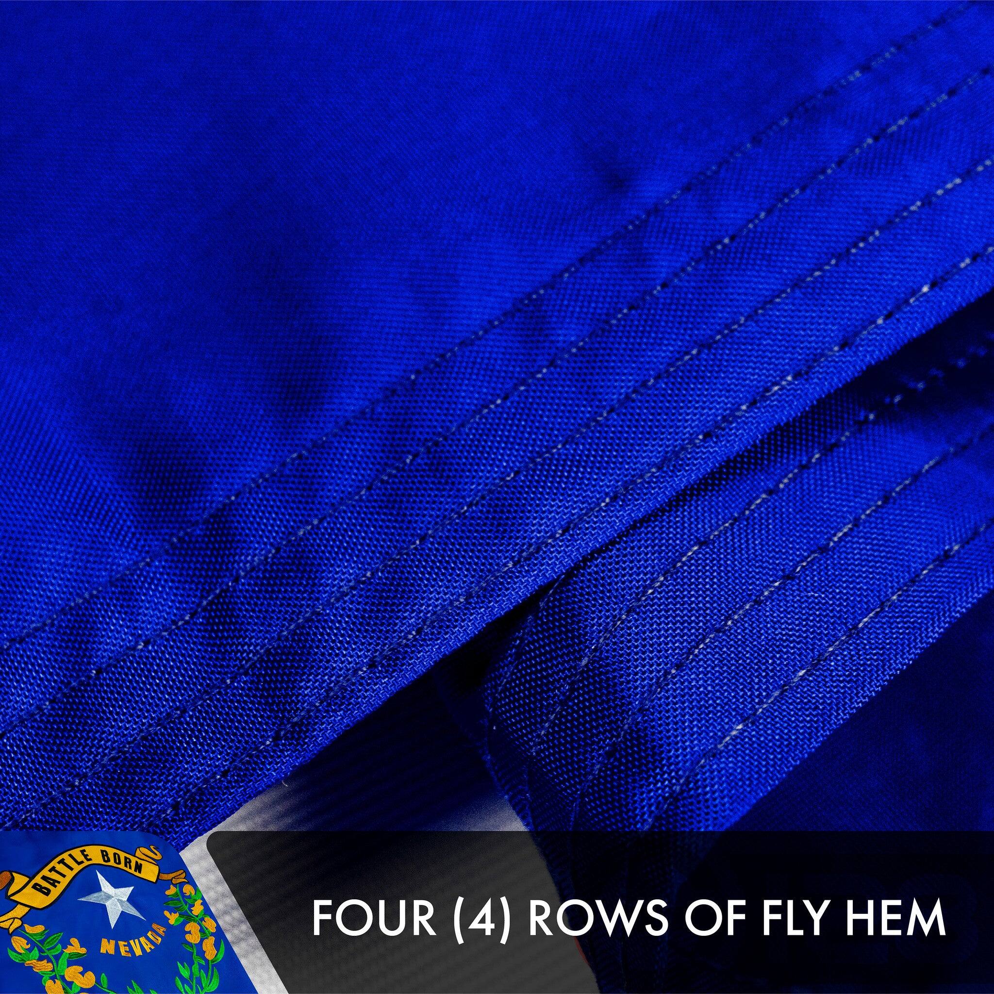 BATTLE BORN NEVADA  
FOUR (4) ROWS OF FLY HEM