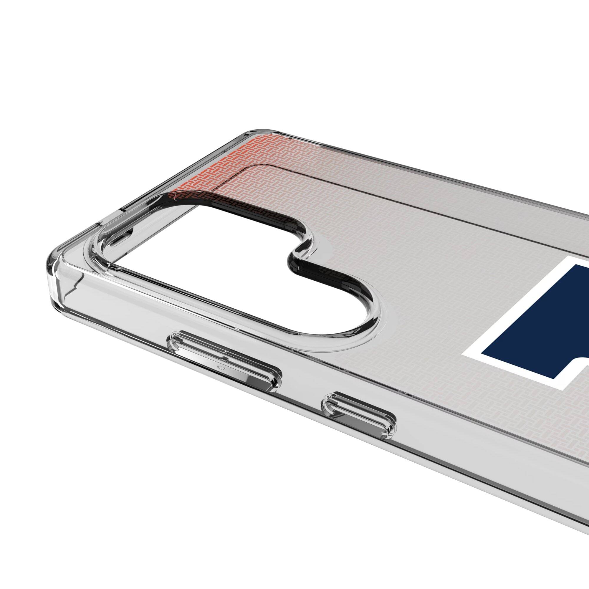 Alt View 2. Keyscaper - Illinois Fighting Illini Linen Logo Galaxy Clear Case - S24 - Multicolor.