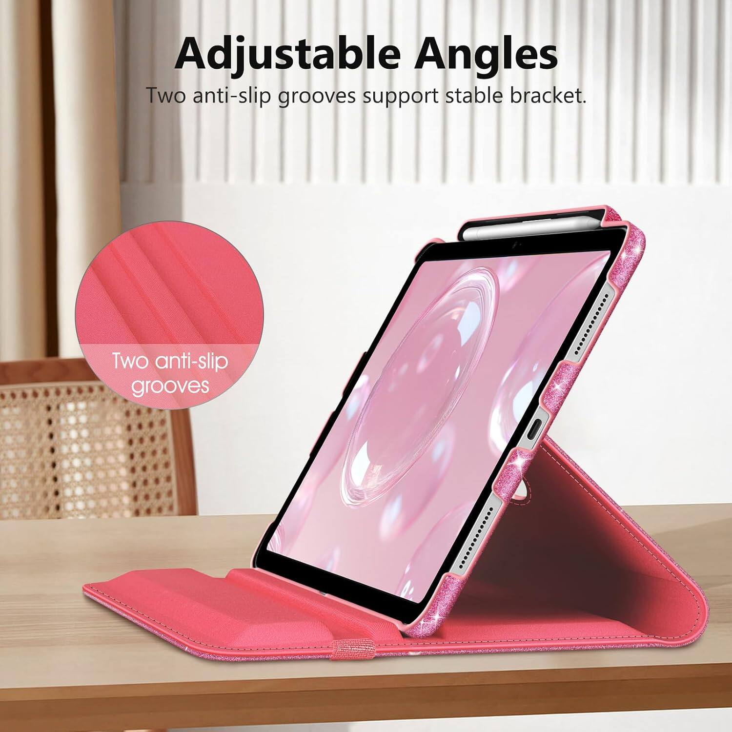 Adjustable Angles  
Two anti-slip grooves support stable bracket.  
Two anti-slip grooves