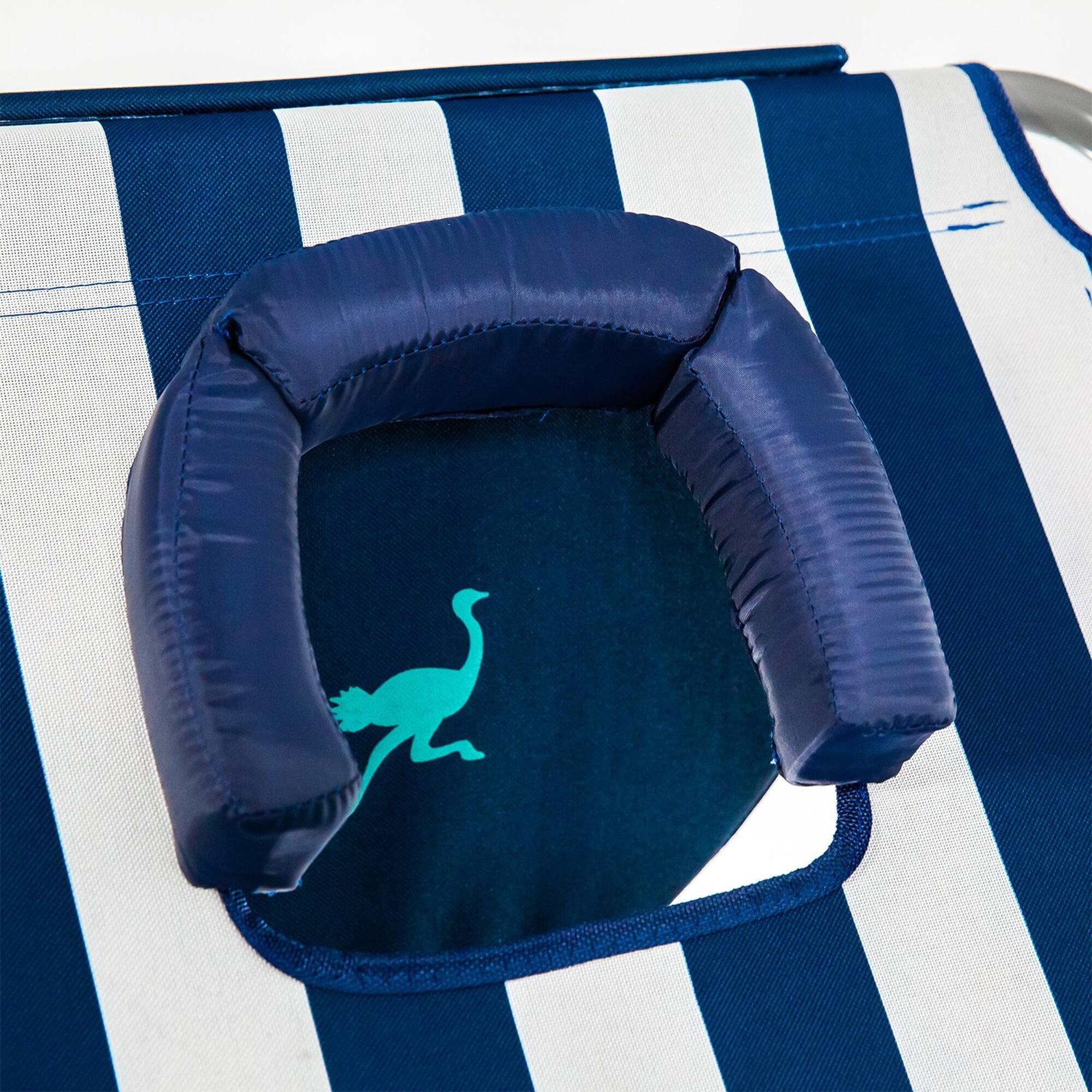 Alt View 4. Ostrich - Ostrich Comfort Lounger Face Down Sunbathing Chaise Lounge Beach Chair (2 Pack) - Navy Stripes.