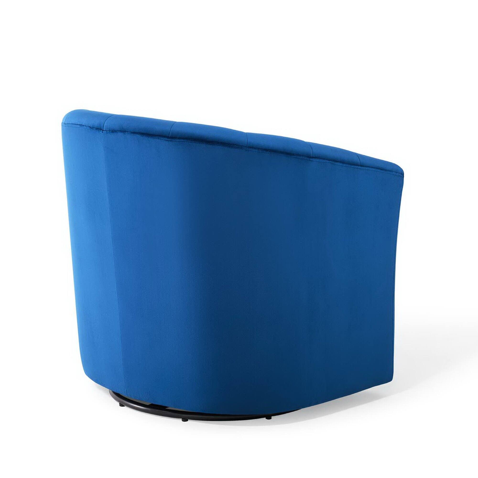 Left. Modway - Prospect Performance Velvet Swivel Armchair by Modway - Blue.