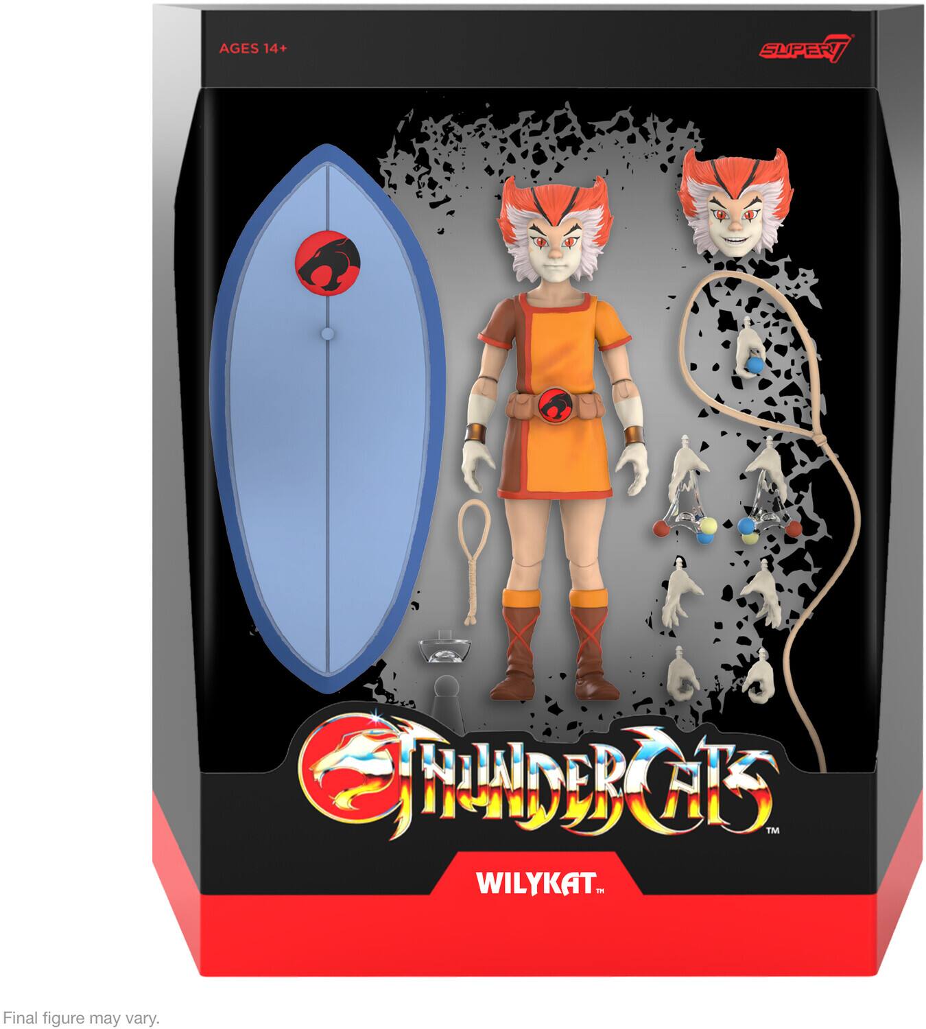 AGES 14+  
SUPER7  
THUNDERCATS  
WILYKAT  
Final figure may vary.