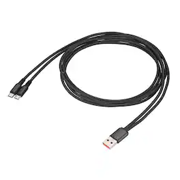 Unique Bargains - Multi USB A to 2 Micro USB Splitter, 47" Nylon Weave, 5V 2A, for Phone/Power Bank/Tablet - Black