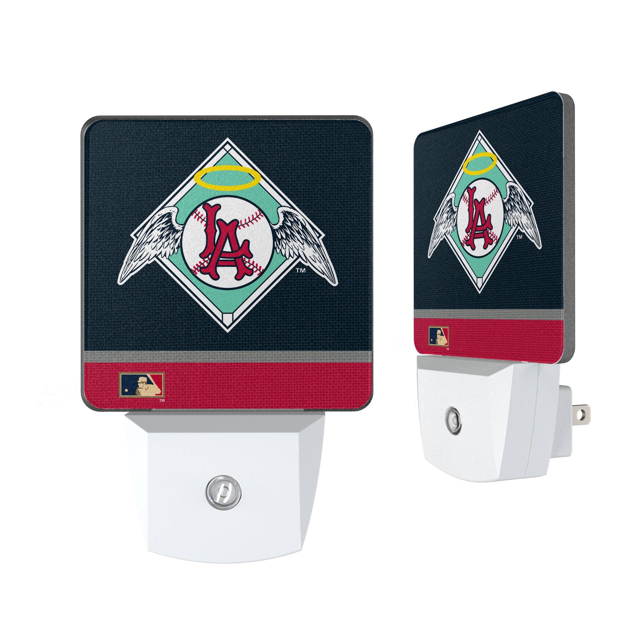 Front. Keyscaper - Los Angeles Angels Stripe Design Nightlight 2-Pack - Multicolor.