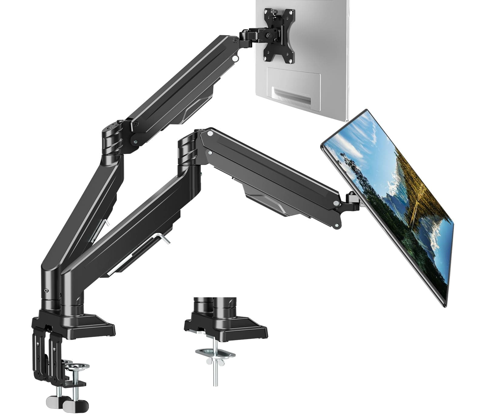 ThinkLink Electronic - Dual Monitor Mount Screens Heavy Duty Ultrawide Arm .2- Gas Spring Adjustable Computer Stand Monitors Vesa - Default