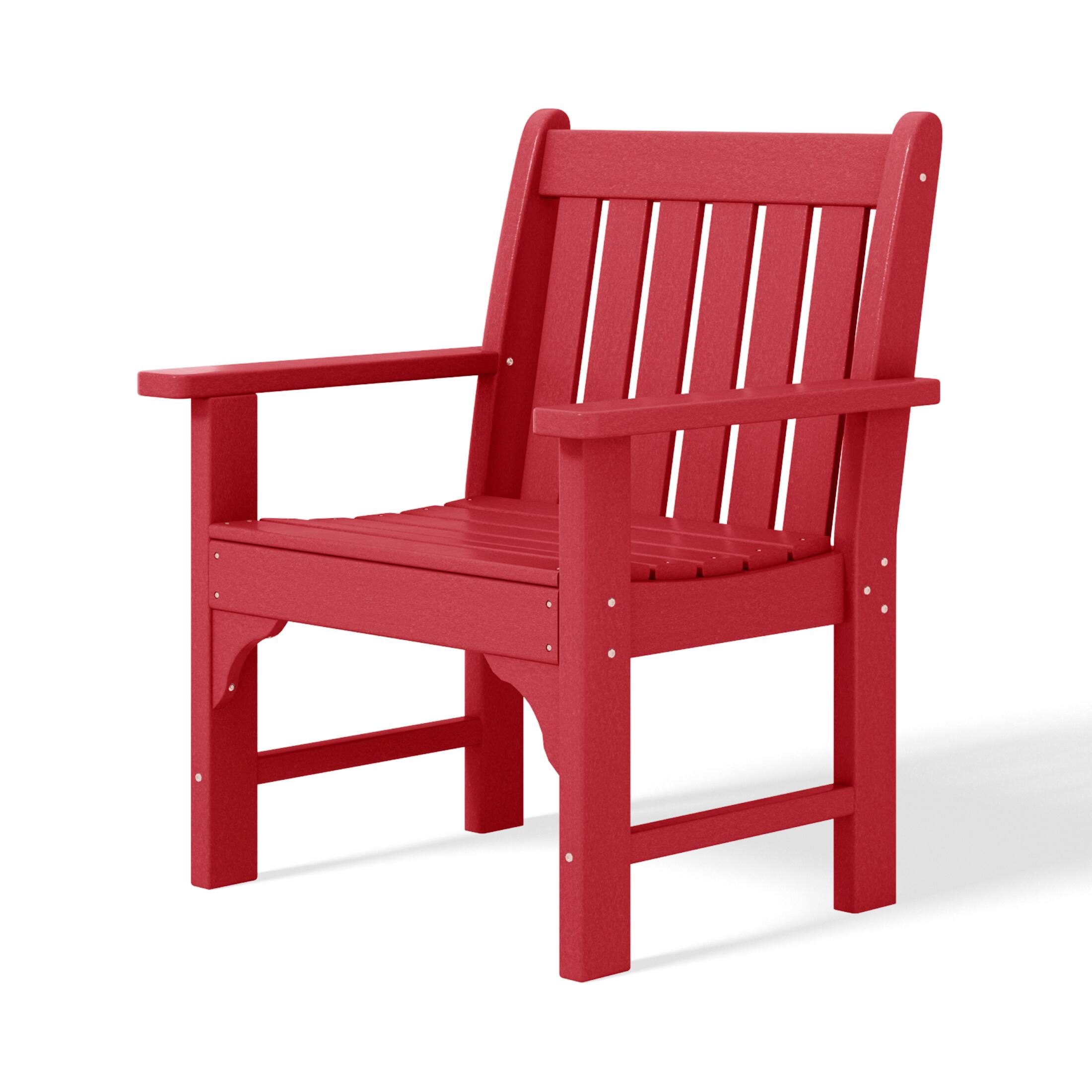 Alt View 4. WestinTrends - WestinTrends Malibu Outdoor Patio 2-Piece HDPE Adirondack Garden Chair with Square Adirondack Side Table Set - Red.
