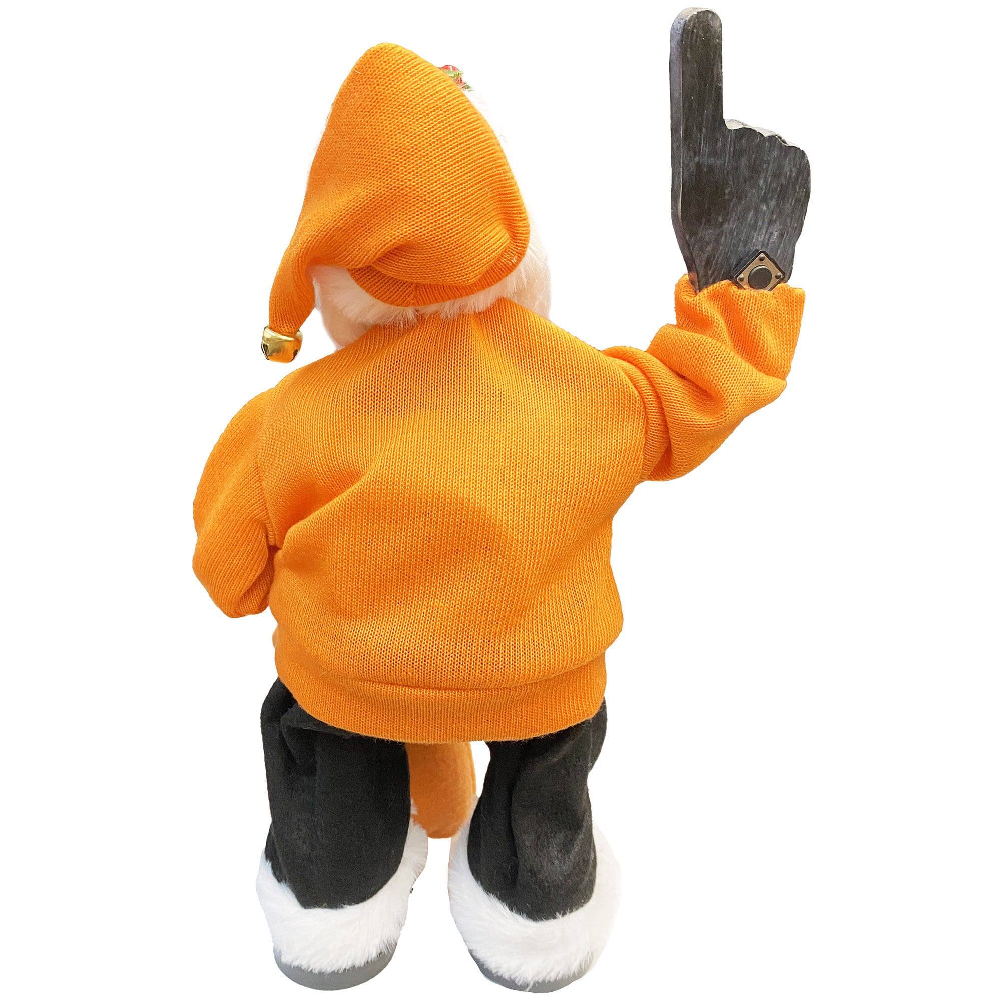 Alt View 1. Santa's Workshop - Oklahoma State Cowboys 12" Animated Musical Santa - Orange.