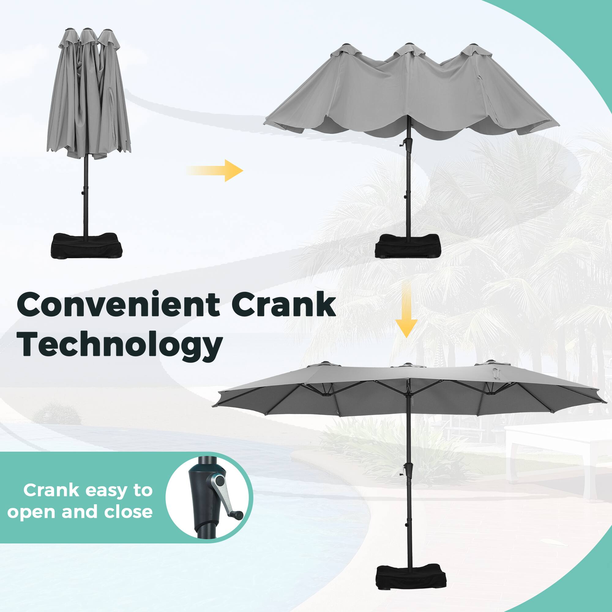 Convenient Crank Technology  
Crank easy to open and close