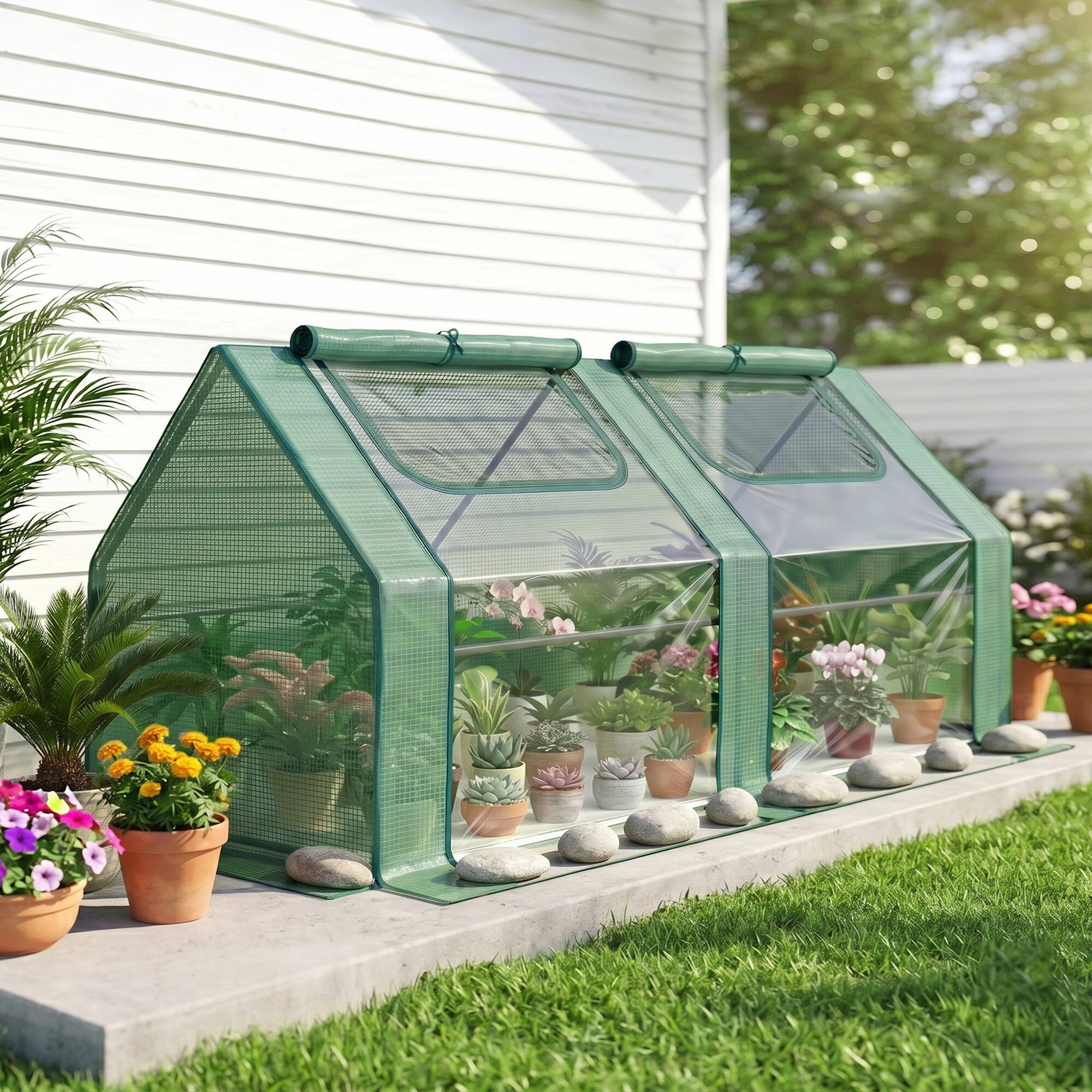 Alt View 1. Outsunny - 6' x 3' x 3' Portable Greenhouse.