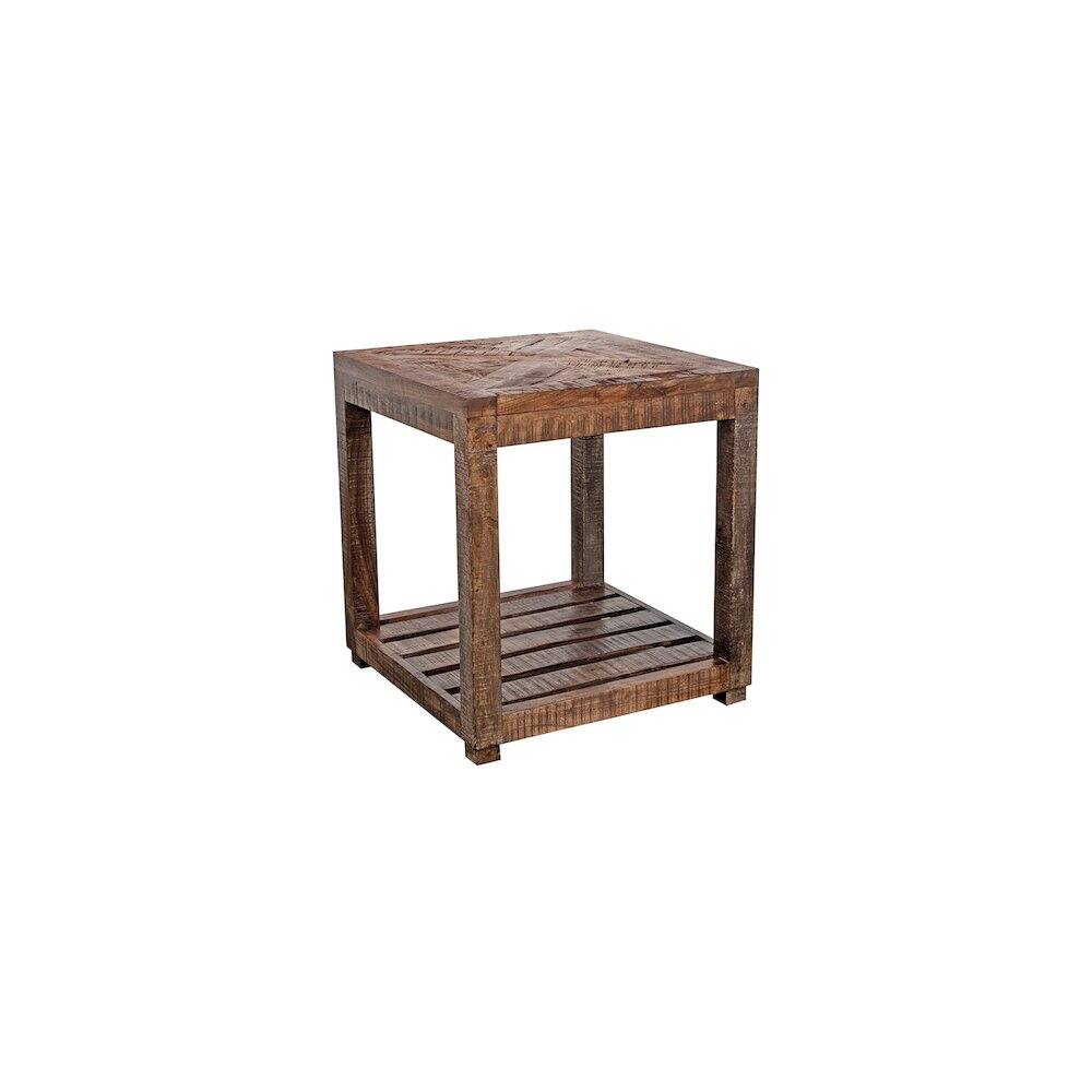 Back. Porter Designs - Gunnison Solid Wood End Table - Brown.