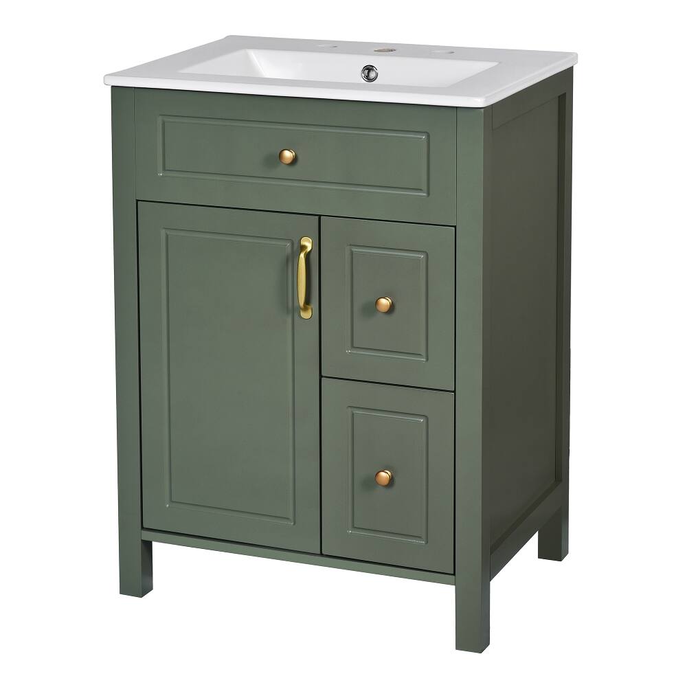 Alt View 10. Loheer - Loheer 24 inch bathroom vanity with sink Green Freestanding Cabinet - Green.