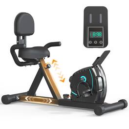 Brick Attic - Recumbent Exercise Bike Indoor with Adjustable Seat and 8 Resistance Level,Anti-Slip Pedals, Stationary Bike - Black