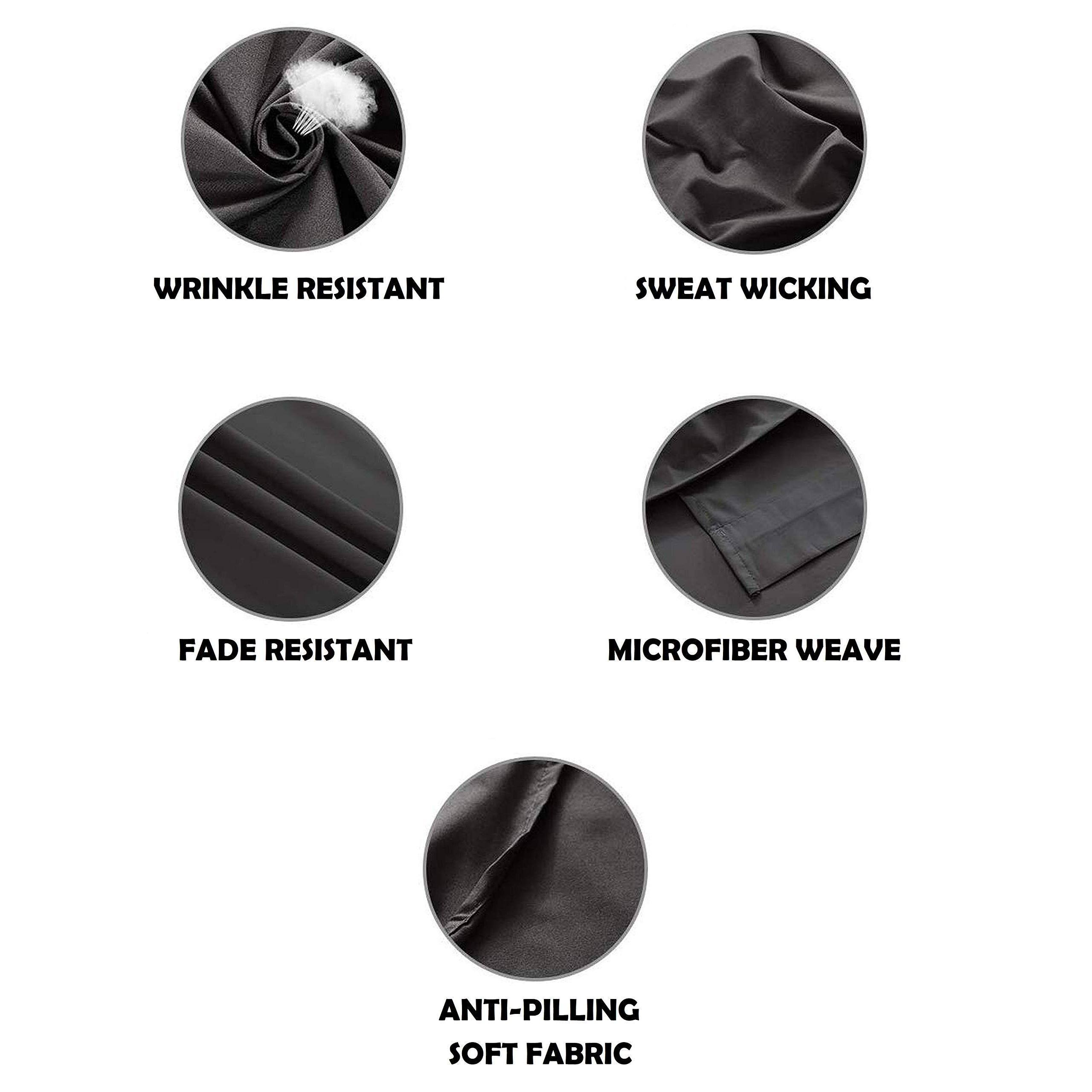 WRINKLE RESISTANT  
SWEAT WICKING  
FADE RESISTANT  
MICROFIBER WEAVE  
ANTI-PILLING  
SOFT FABRIC