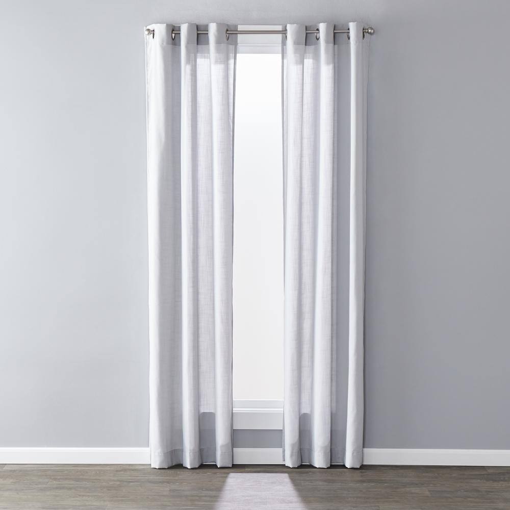 Left. SKL Home - SKL Home Saturday Knight Ltd Raine Light Filtering Sophisticated SunSafe Window Curtain Panel - 40" x 84" Dove Gray - Dove Gray.