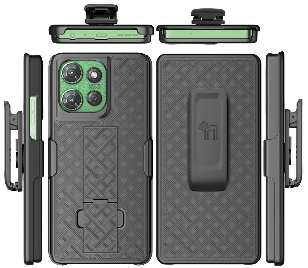 Alt View 6. Nakedcellphone - Combo for Motorola Moto G Power 5G 2025 Phone - Slim Case and Belt Clip Holster - Black.