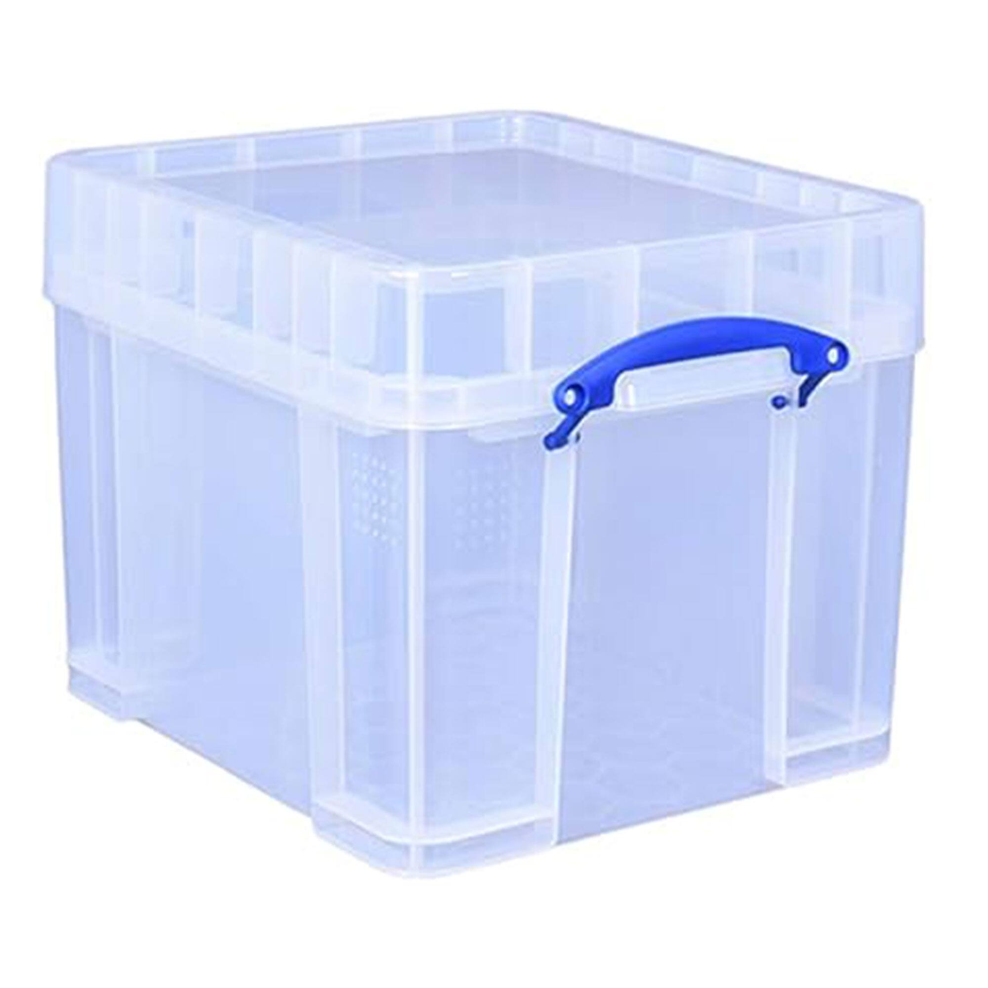 Alt View 4. Really Useful Box - Really Useful Box 35 Liters Transparent Storage Container with Snap Lid, 3 Pack - Clear.