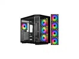 DIYPC - argb-n3-bk black usb3.0/ type c tempered glass atx gaming computer case w/ - Black
