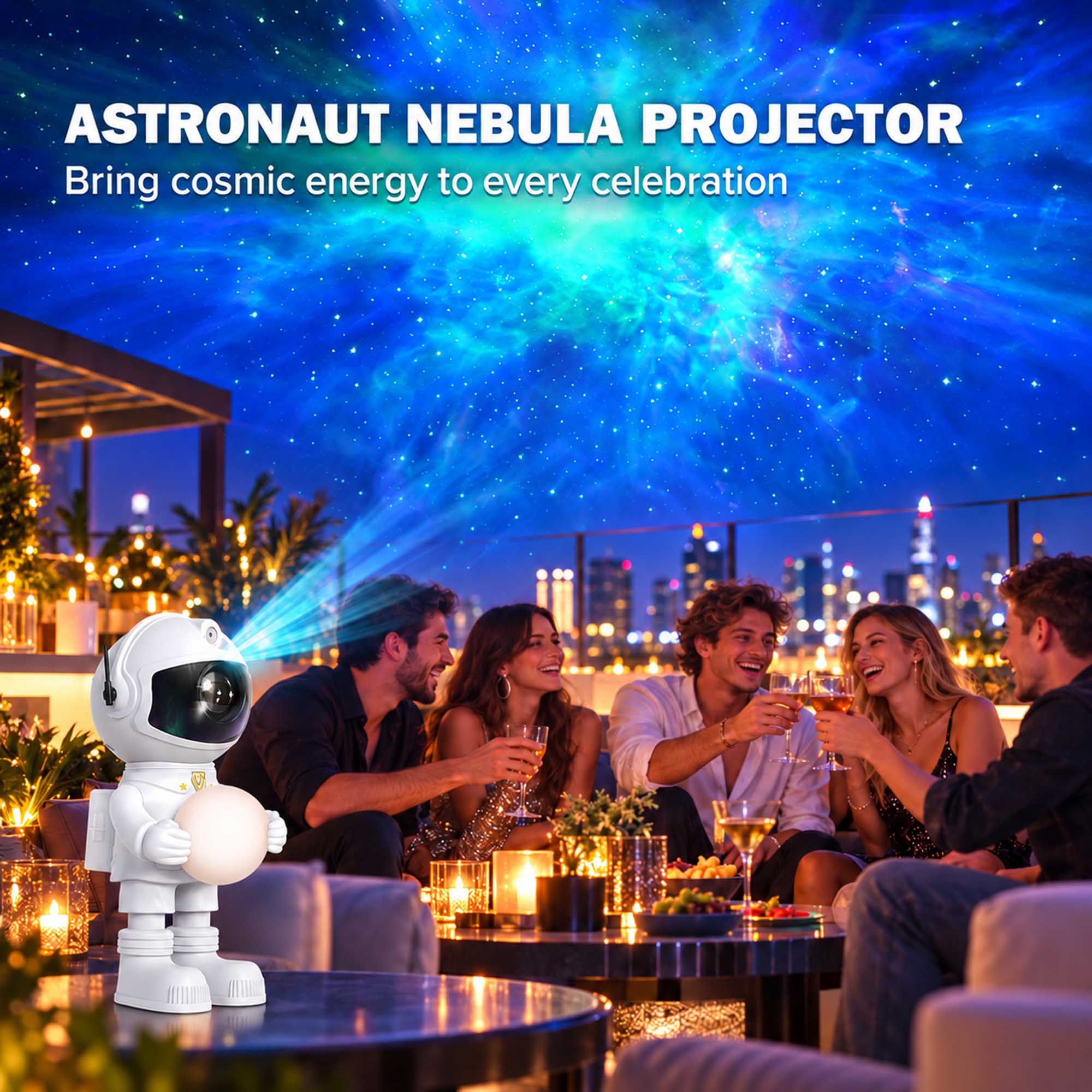 ASTRONAUT NEBULA PROJECTOR  
Bring cosmic energy to every celebration
