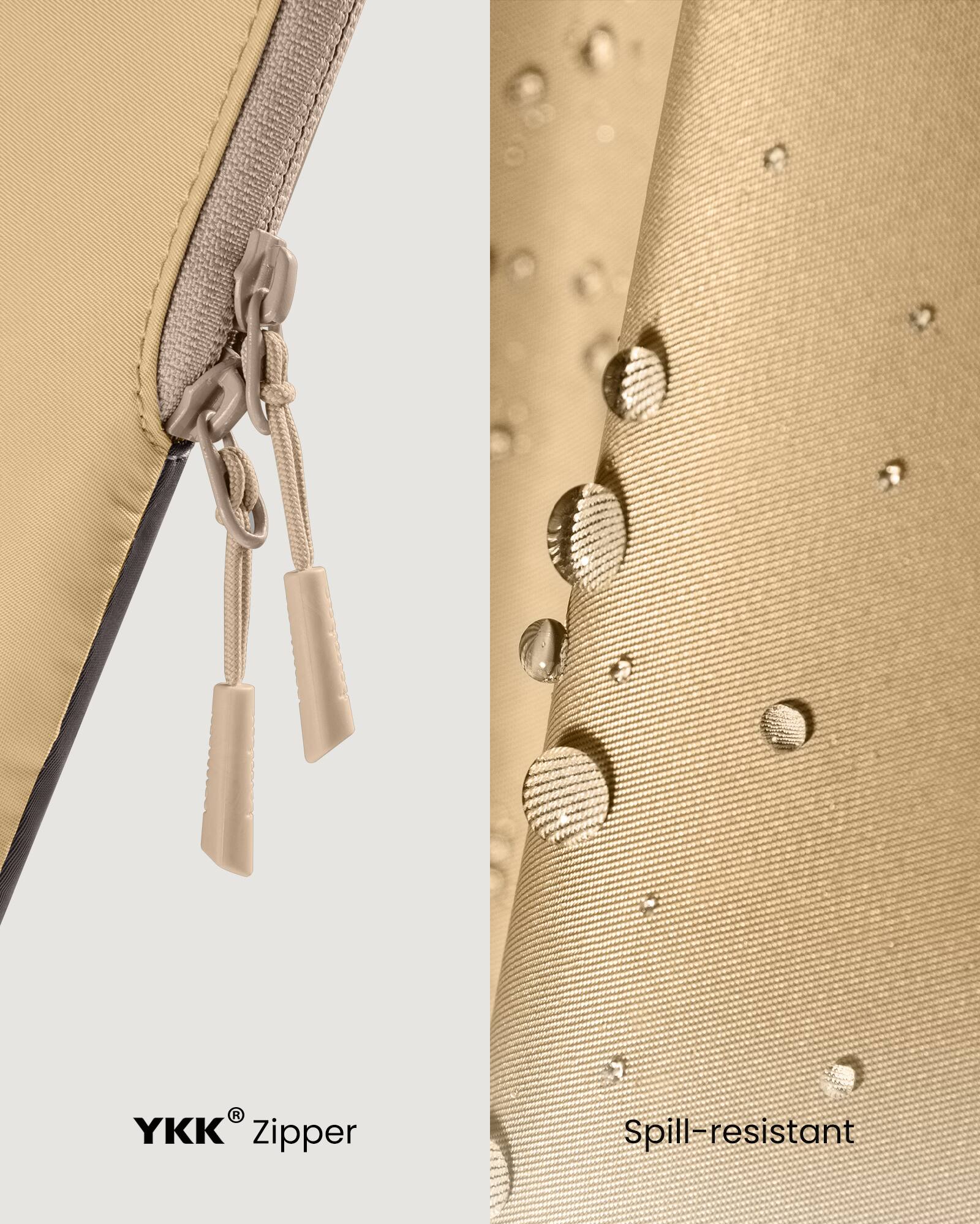 R YKK Zipper Spill-resistant