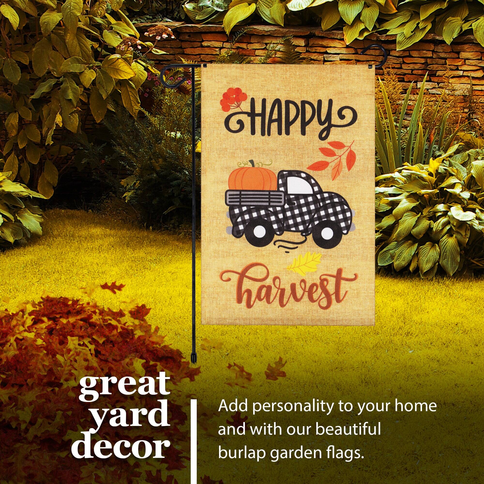 HAPPY harvest great yard decor

Add personality to your home and with our beautiful burlap garden flags.