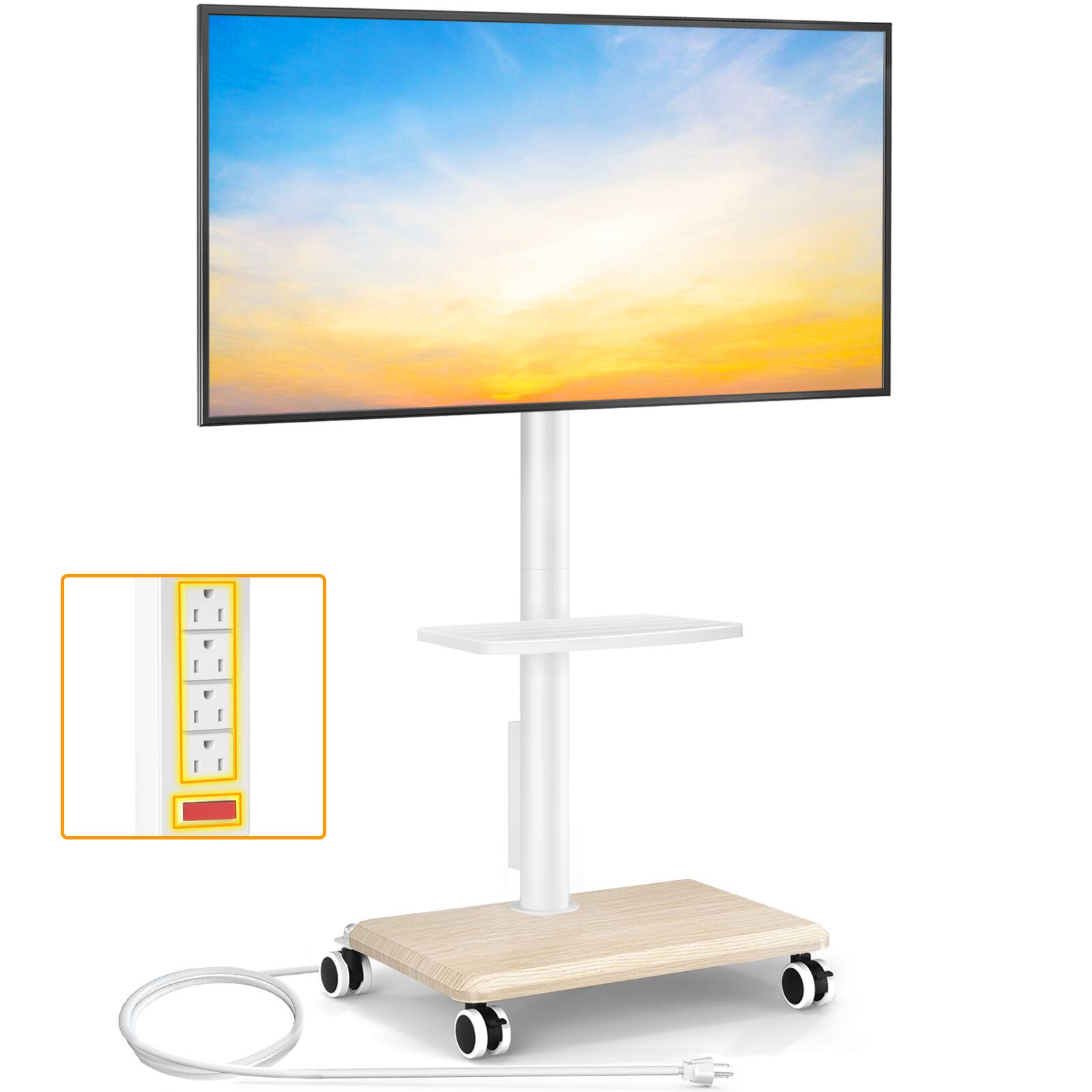 Front. Rfiver - Floor-standing TV stand suitable for 32-60 inch televisions - OAK.